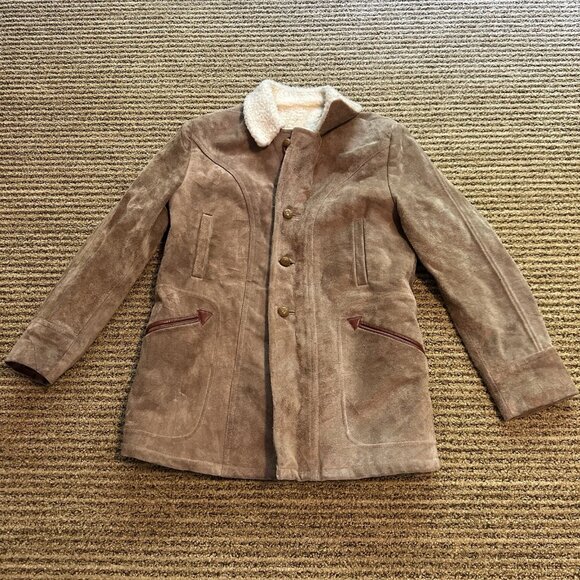 Winterclad of Oxford Western Cut Leather Shearling Jacket Men’s Md - Picture 3 of 8